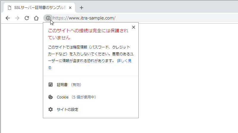 非SSL警告表示